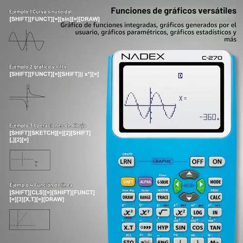 Vista 3 de Calculadora Científica con Funciones Gráficas para Estudiantes de Universidad y Secundaria, Ingeniería, Matemáticas Avanzadas, Cálculo, Álgebra Azul