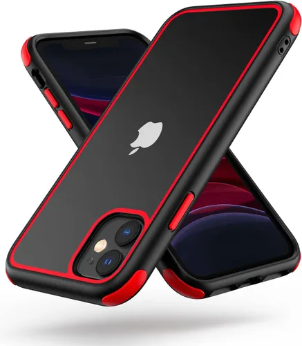 Vista 24 de Mobnano Funda transparente para iPhone 11, con protección multicolor a prueba de golpes, no amarillenta, anti arañazos, parte trasera