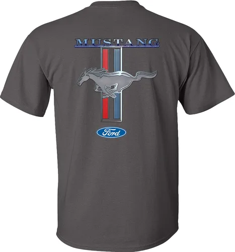 Vista 3 de Fair Game Mustang Racing Stripe Ford Camiseta 5.0 Patriotic Shelby Pony Tribar
