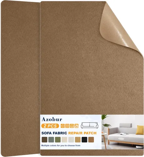 Vista 10 de Parche de reparación de terciopelo, parche de tela de franela autoadhesivo, varios colores, parche de microfibra, se puede usar para parches de Beige