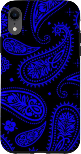 Vista 25 de Black Blue Paisley Bandana Vintage Floral Boho Pattern Case for iPhone 17