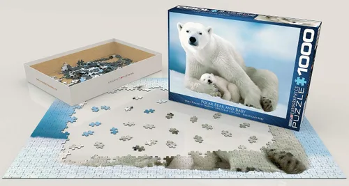 Vista 4 de EuroGraphics Rompecabezas de oso polar y bebé (1000 piezas), 6000-1198