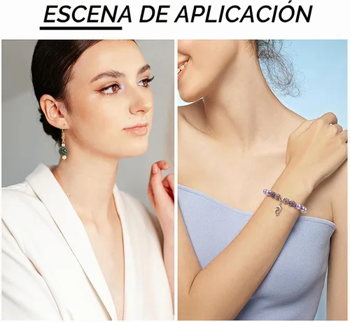 Vista 7 de Beadthoven - 100 cuentas de diamantes de imitación de arcilla de 0.394 pulgadas para la fabricación de joyas, cuentas de bola de disco de cristal