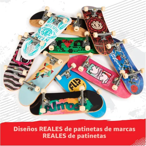 Vista 3 de TECH DECK Fingerboard - Paquete de 10 patinetas coleccionables Ultra DLX de Element, Primitive y Flip, gráficos auténticos de tabla, uso en todos
