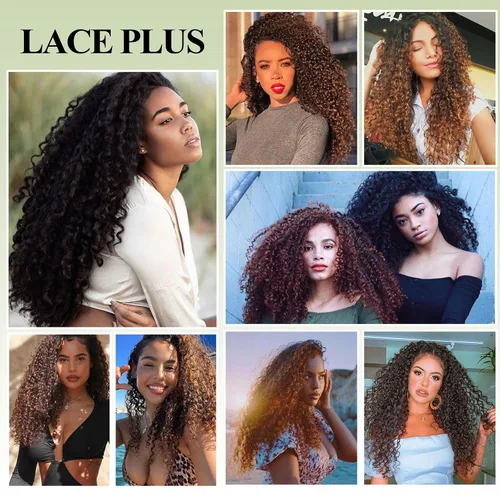 Vista 6 de Extensiones de cabello sintético con clip, extensiones de cabello sintético negro y rubio miel, extensiones de cabello rizado Jerry para mujeres