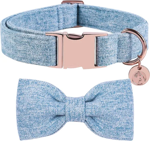 Vista 14 de DOGWONG Collar de algodón de cáñamo para perro con lazo, collar verde para mascotas, duradero, ajustable, collar para cachorros para perros