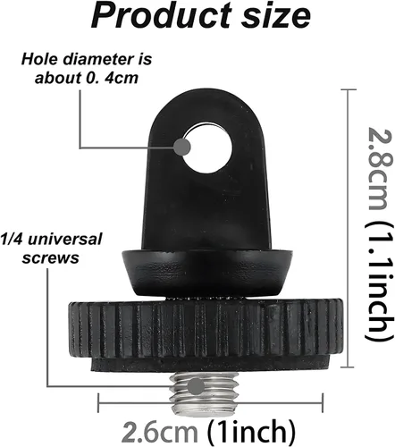 Vista 4 de Soporte de trípode de cámara para accesorio adaptador GoPro, 4 adaptadores de conversión de tornillo 1/4-20 para GoPro Hero12, Insta360 ONE Ace Pro
