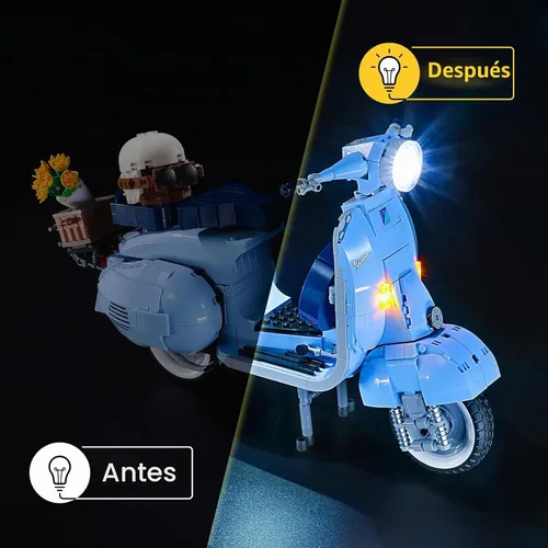 Vista 6 de YEABRICKS Kit de luz LED para Lego Creator Vespa 125 modelo de bloques