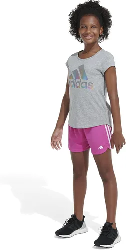 Vista 4 de adidas Pantalón corto de malla Pacer de 3 rayas Big Aeroready para niña