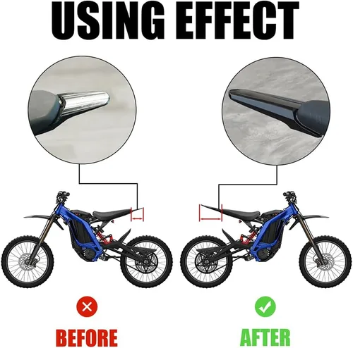 Vista 4 de Guardabarros trasero modificado extendido más largo para Segway Sur-Ron Light Bee X y S, protector de guardabarros extra largo mejorado, protector