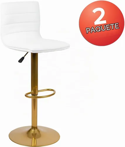 Vista 4 de Flash Furniture Taburete de bar ajustable giratorio de vinilo con respaldo