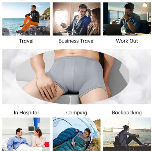 Vista 6 de 20 paquetes o 5 paquetes de ropa interior desechables para hombre, 100% algodón, pantalones cortos para viajes, fitness, natación, hotel, spa
