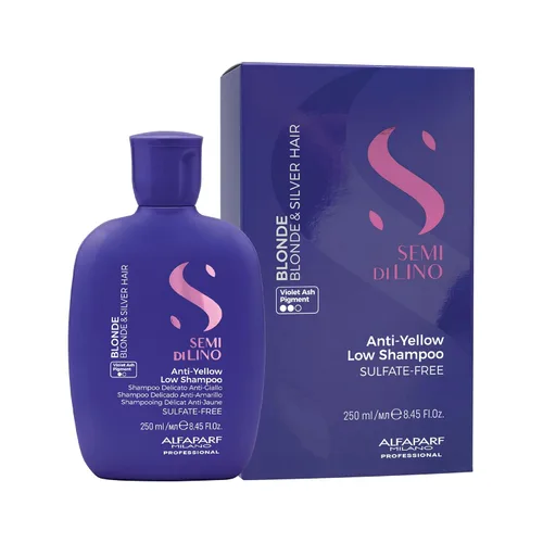 Vista 6 de ALFAPARF MILANO Semi di Lino - Champú morado para cabello rubio, resaltado, platino y plateado, neutraliza los tonos cobrizos, hidrata y fortalece