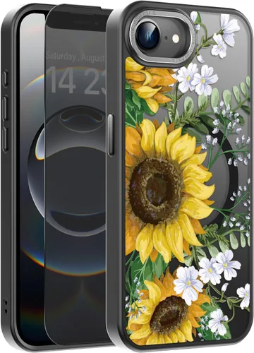 Vista 21 de Goodon para iPhone 15 Pro Max con protector de pantalla de privacidad, compatible con Magsafe, funda translúcida mate a prueba de golpes - Linda