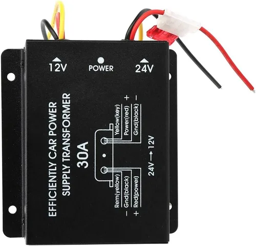 Vista 7 de Plplaaoo Convertidor descendente de 24V a 12V 30A - Convertidor de fuente de alimentación CC de 24 V a 12 V - Convertidores CC de alta corriente