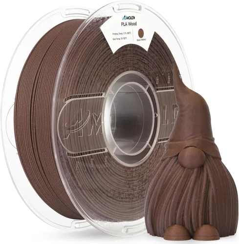 Vista 14 de AMOLEN - Filamento para impresora 3D de PLA de madera de bambú, filamento de PLA de 1.75mm con 15% de fibra de bambú real, 1kg/2.2lb con 15%