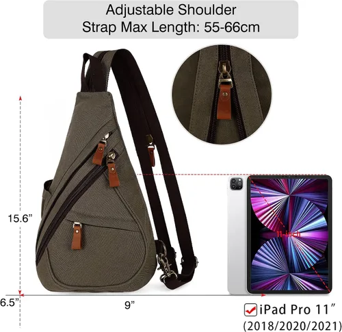 Vista 2 de HUXFAM Mochila bandolera pequeña multiusos casual mochilas al aire libre ciclismo senderismo viajes, 5army verde, Mochilas Daypack