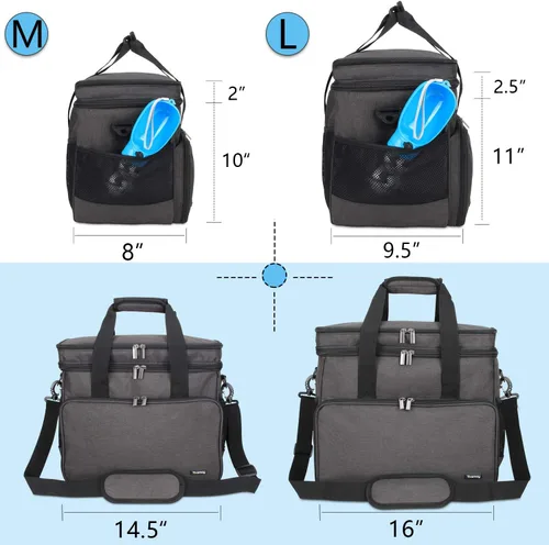 Vista 4 de Teamoy Bolsa de viaje para perros de 2 capas, suministros para mascotas Negro