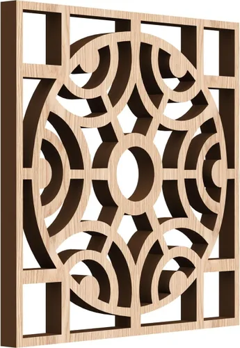 Vista 26 de Walton Paneles de pared decorativos de madera con calado, pequeños, 11 3/8 pulgadas de ancho x 11 3/8 pulgadas de alto x 1/4 pulgadas de alto, nogal