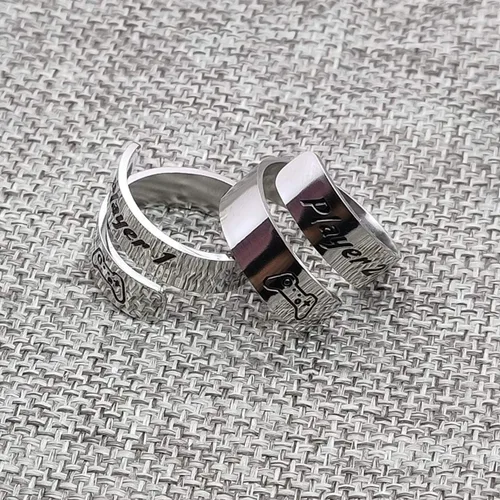 Vista 4 de HOFOYA Anillos inspiradores ajustables de acero inoxidable, anillos de grabado, joyería motivacional, graduación, San Valentín, regalos