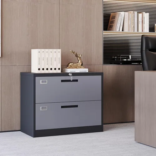 Vista 2 de Yizosh Archivador de 2 cajones con cerradura, gabinete de almacenamiento de archivos de oficina con bloqueo de metal con cajones, organizador