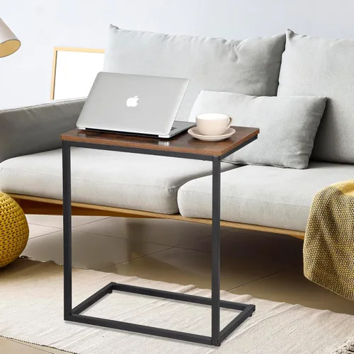 Vista 7 de ZENY Mesa auxiliar en forma de C, mesa auxiliar para sofá, sofá y cama, bandeja de TV, mesa C de escritorio para sala de estar, dormitorio, 13.8 x