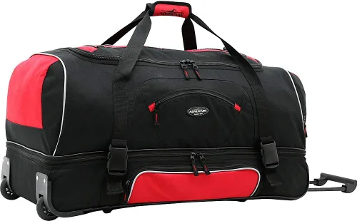Vista 4 de Travelers Club Adventure Rolling Travel Duffel Bag Negro