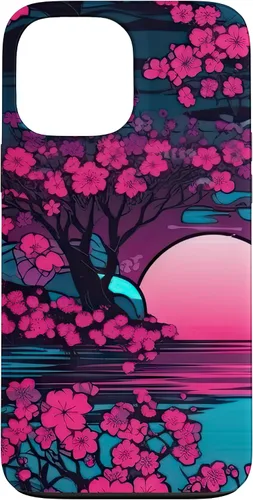Vista 24 de Synthwave Cherry Blossoms Case for iPhone 17