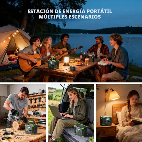 Vista 9 de GRECELL- Central eléctrica portátil 300 W, generador solar 288 Wh c/salida USB-C PD 60 W, salida CA de onda sinusoidal pura 110 V, batería de litio