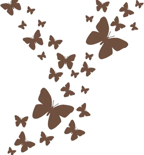 Vista 23 de Calcomanías de pared de mariposa negra, decoración de dormitorio de niñas, decoración de dormitorio para niños, guardería de bebé, adolescentes Negro