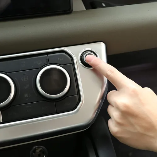 Vista 6 de Marco de botón de modo de aire acondicionado de control central ABS para Land Rover Defender 110 2020 Accesorios de coche (plata)