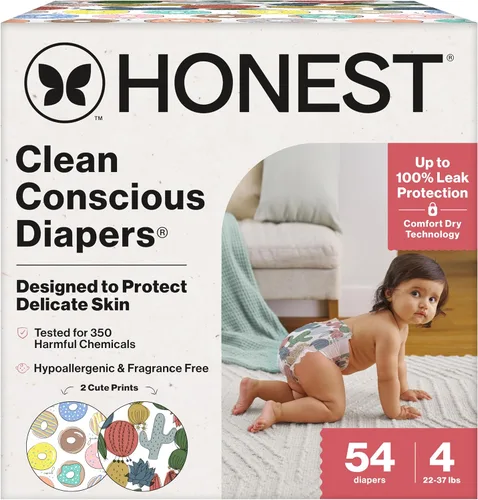 Vista 33 de The Honest Company Clean Conscious - Pañales para pieles delicadas, hasta un 100% a prueba de fugas, hipoalergénicos, sin fragancia, género neutro