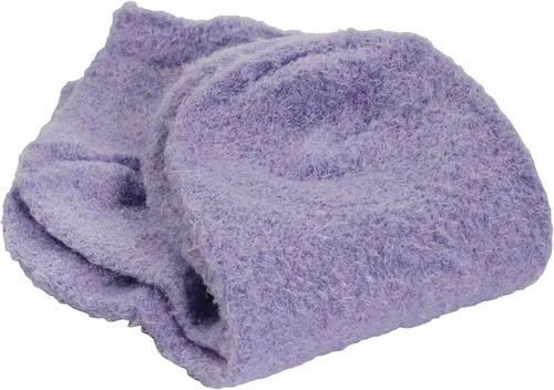 Vista 3 de BambooMN Calcetines de spa de nailon mullidos con infusión de aloe para mujer, color morado lavanda, 3 pares