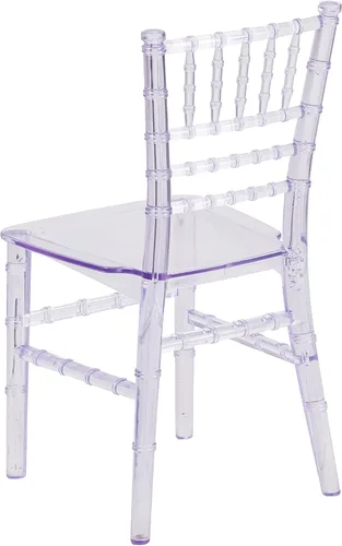 Vista 6 de Flash Furniture Silla Chiavari para Niños de Resina de Cristal Transparente para Fiestas y Eventos para Uso Comercial y Residencial