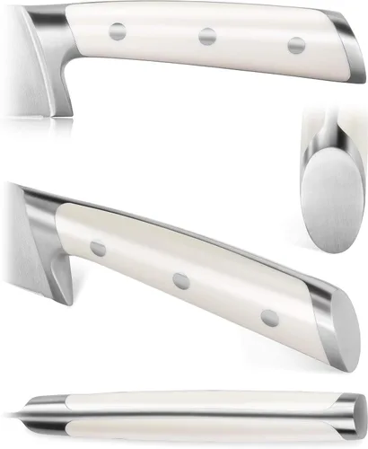 Vista 5 de Cangshan Thomas Keller Signature Collection - Cuchillo para carne de filo recto forjado de 4 piezas, caja de nogal