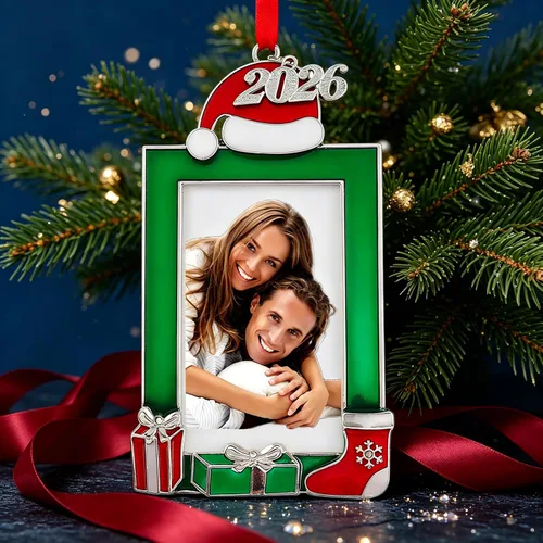 Vista 2 de FKOG 2025 Adornos de Árbol de Navidad con Marco de Fotos, Adornos Colgantes de Árbol de Navidad para Familia, Personas Mayores, Deportes, Escuela