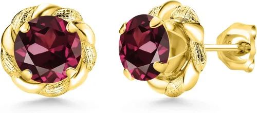 Vista 282 de Gem Stone King Aretes de plata de ley 925 de 0.236 in con piedra natal redonda para mujer