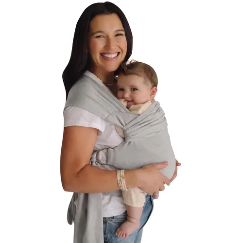 Vista 13 de Lalabu The Simple Wrap Baby Wraps Carrier - Elegante portabebés para recién nacidos y niños pequeños de 13 a 28 libras. Probado en seguridad, fácil