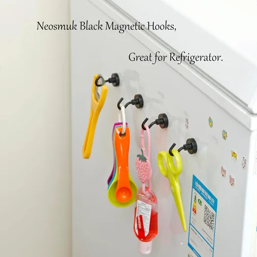 Vista 5 de Neosmuk Ganchos magnéticos extrafuertes con imanes de tierras raras resistentes para refrigerador, crucero, colgar, cabañas y parrilla