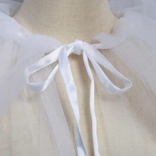 Vista 3 de Inzegao Capa de malla con capucha para mujer, capa de tul transparente para bodas, fiestas, cosplay, Halloween