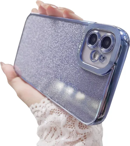 Vista 15 de Funda compatible con iPhone 11 Pro con purpurina, de lujo, linda, flexible, cubierta chapada, protección de cámara, a prueba de golpes, funda