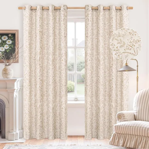 Vista 24 de BGment Cortinas de lino beige para dormitorio de 63 pulgadas de largo, cortinas de ventana con ojales y ojales para ventana de sala de estar, 2