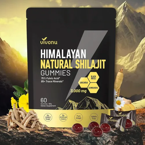 Vista 12 de Gomitas Shilajit, Shilajit para hombres y mujeres Fórmula 10 en 1 de alta potencia de 4000 mg con shilajit puro del Himalaya, Ashwagandha y 75%