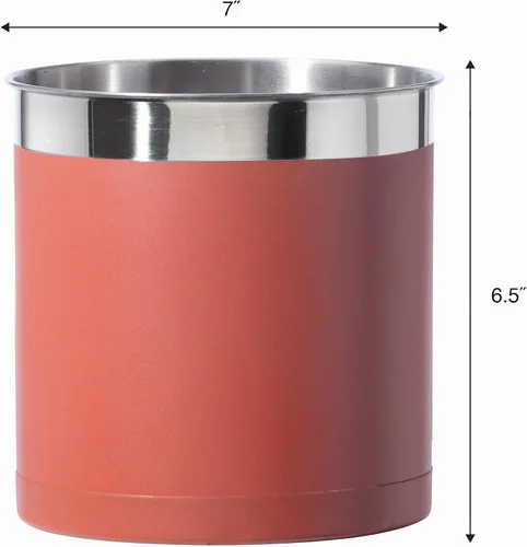 Vista 5 de OGGI - Portautensilios de acero inoxidable extragrande - Organizador de utensilios de cocina de 7", con base con peso para mayor estabilidad