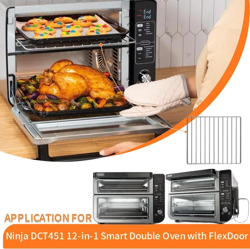 Vista 3 de GWY Rejilla de alambre para Ninja DCT451 DCT401 DCT402BK 12 en 1 Smart Double Horno 13 '' ×12.4'' Acero inoxidable tostador horno de refrigeración