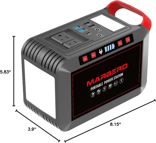 Vista 9 de Estación de energía portátil 300W MARBERO 237Wh generador solar de camping batería de litio de respaldo con salida de onda sinusoidal pura 110V CA