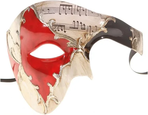 Vista 4 de Yacanna Máscara de mascarada para hombre, máscara veneciana cortada con láser para hombre