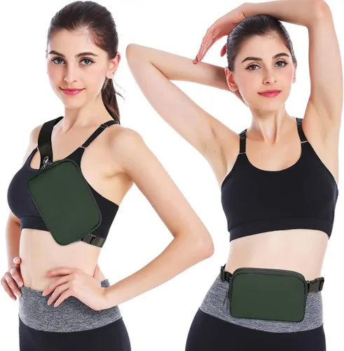 Vista 2 de AROME Mini bolsa de cinturón para mujer, riñonera de moda, cangurera cruzada con extensor de correa para mujeres y hombres, bolsa de cintura