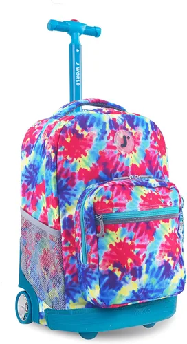 Vista 17 de J World Sunrise Kids - Mochila con ruedas para niñas y niños. Mochila con ruedas para la escuela, Aurora, 18 pulg