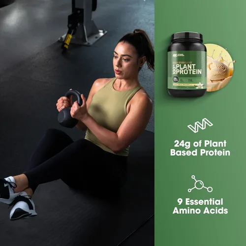 Vista 4 de Optimum Nutrition Gold Standard - Proteína en polvo 100% a base de plantas, sin gluten, proteína vegana para apoyo muscular y recuperación